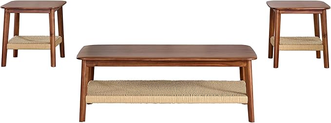 Alaterre Furniture Calais 3-Piece Solid Wood Coffee Table Set - Image 7
