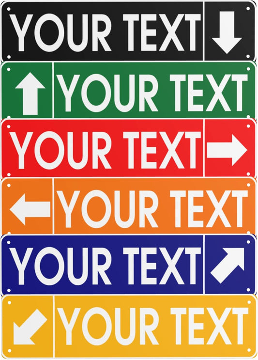 Custom Vintage Metal Sign Personalized Direction Street Signs with Text Logo Image Rust-Resistant Fade Resistant Aluminum Sign for Home Office Outdoor Business