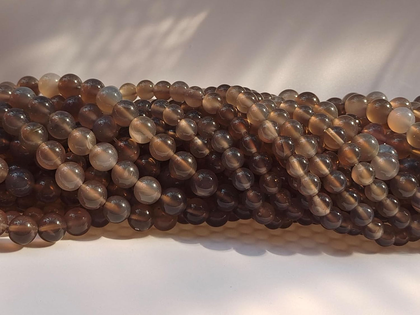 Stone Beads 8mm 100pcs Grey Agate Beads Round Loose Gemstones Beads for Bracelet Necklace Jewelry Making (8mm, 60820 Grey Agate)