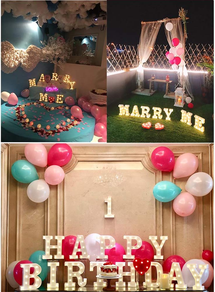 MUMUXI Marquee Light Up Letters | Large Light Up Numbers | Battery Powered and Bright with Every Letter of The Alphabet | for Wedding, Birthday, Party, Celebration, Christmas or Home Decoration (8)
