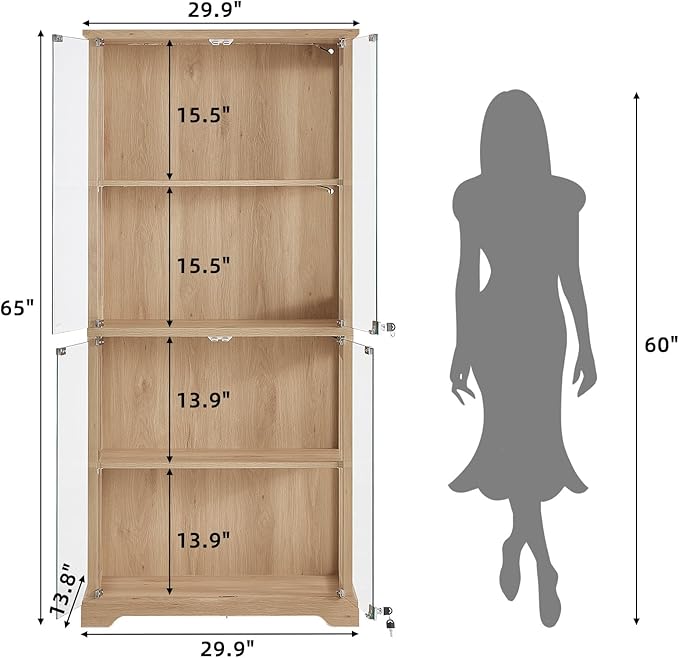LELELINKY Farmhouse Display Cabinet - Image 2