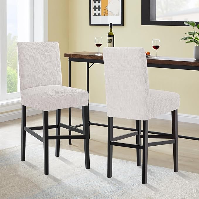 Turquoize 100% Waterproof Bar Stool Cover Stretch Washable Barstool Seat Covers - Image 2