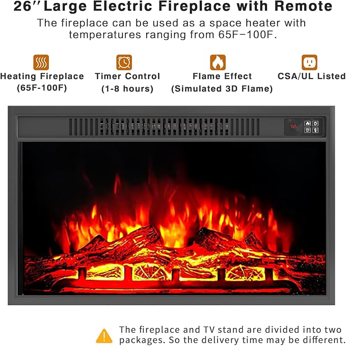 YESHOMY Fireplace TV Stand for Television up to 65+ Inch - Image 6
