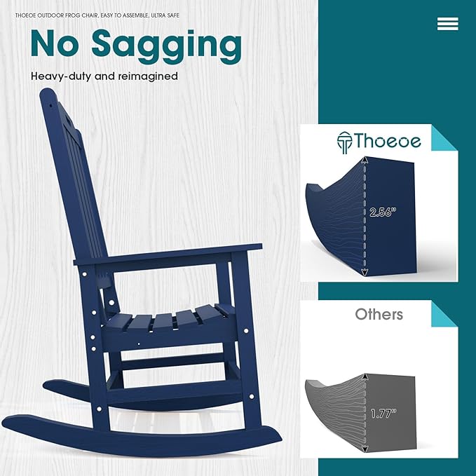THOEOE Oversized Rocking Chair Set of 4, Outdoor Rocking Chair - Image 6