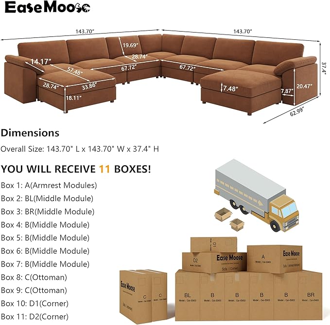 EASE MOOSE Oversized Modular Sectional Sofa - Image 2