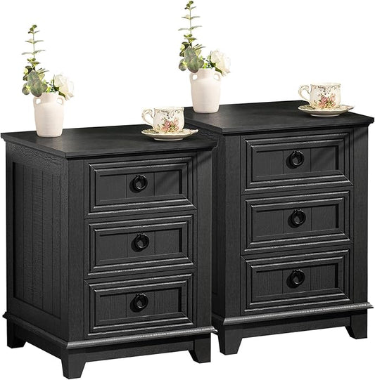 Joaxswe Farmhouse Night Stand Set of 2, Dresser by Joaxswe