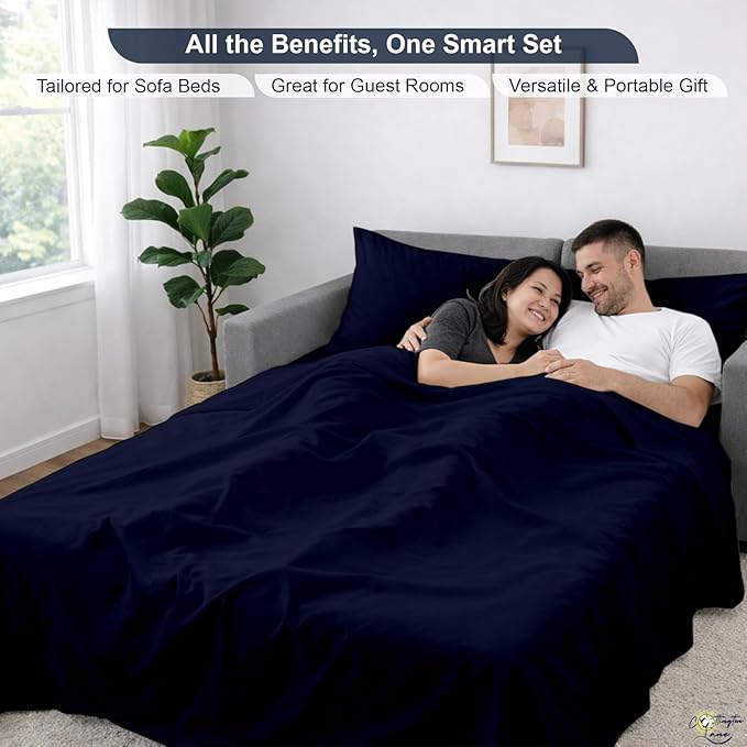 Cottington Lane Sleeper Sofa Sheets Queen Size, 4 Piece Premium Quality 100% - Image 6