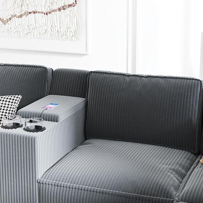Ball & Cast 105.5" L-Shaped Sectional Sofa Bed - Image 4