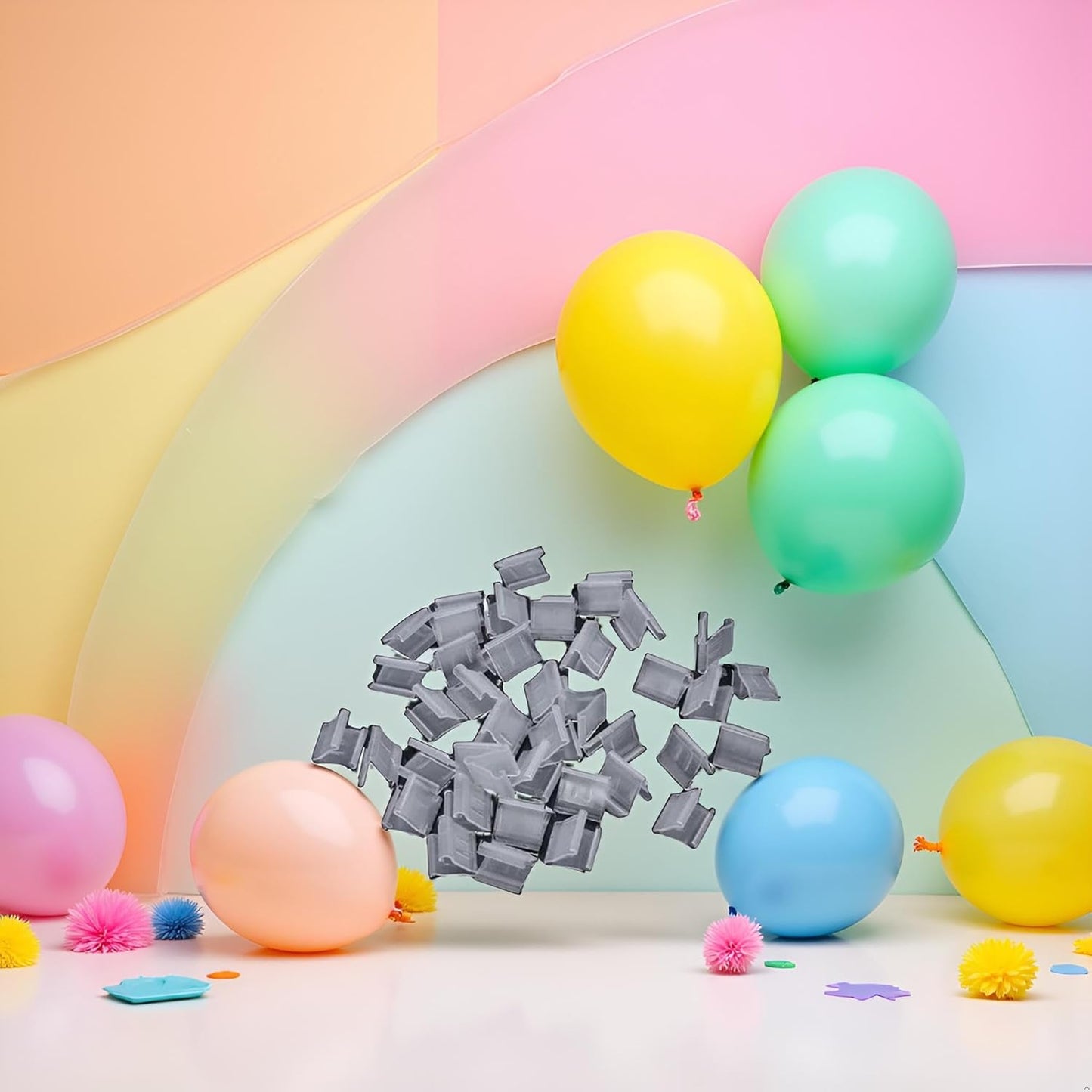 100 Pcs Transparent Balloon V-Shaped Clip Plastic V-Shaped Balloon Clip Wedding Wedding Party Halloween Creative Sealed Decorations