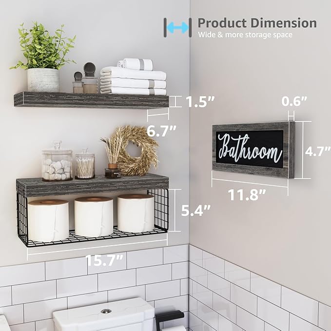 QEEIG ‎Bathroom Shelves Over Toilet - Image 3
