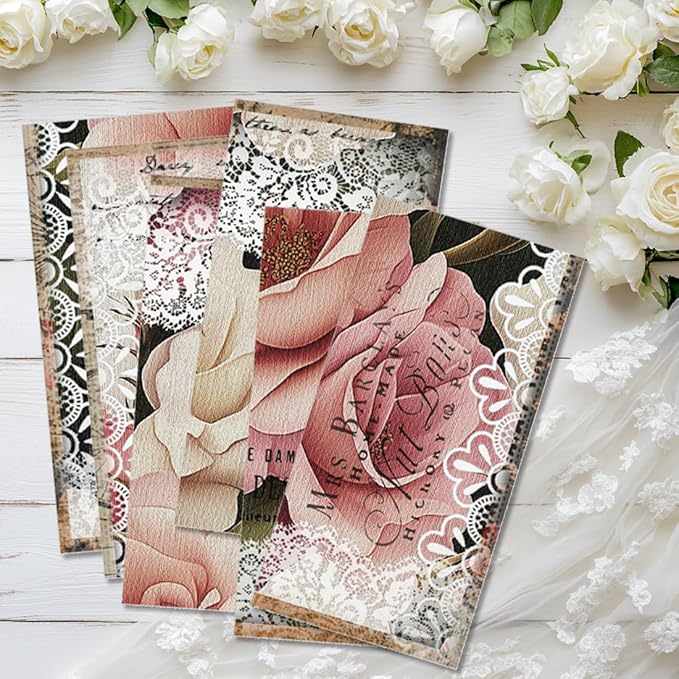 6 Sheets Roses Rub on Transfers - Image 6