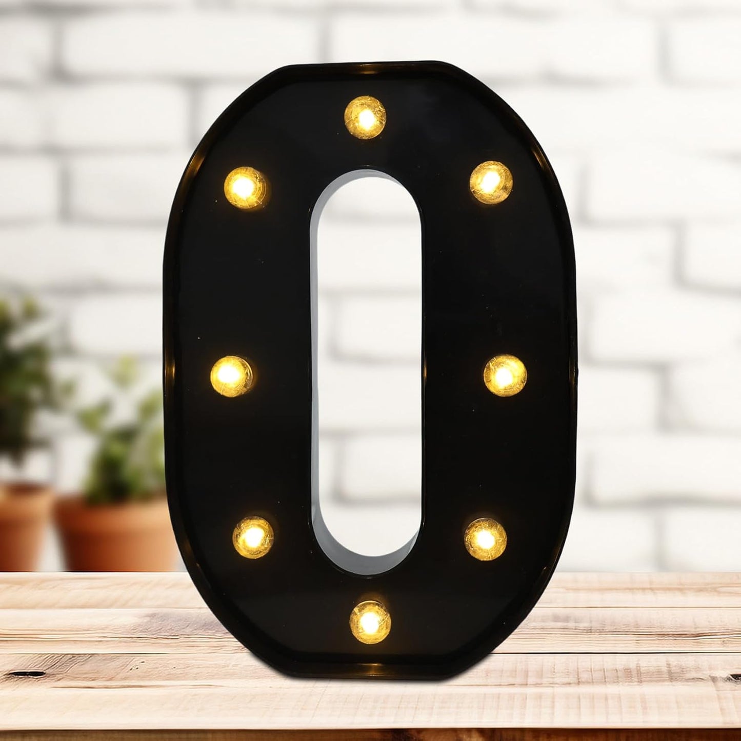 Led Marquee Letters, 8.58 Inch Black Light Up Letters, Small Led Letter Lights, Battery Powered Lighted Letterfor Table, Party, Birthday, Christmas Decor (Black, Letter O)