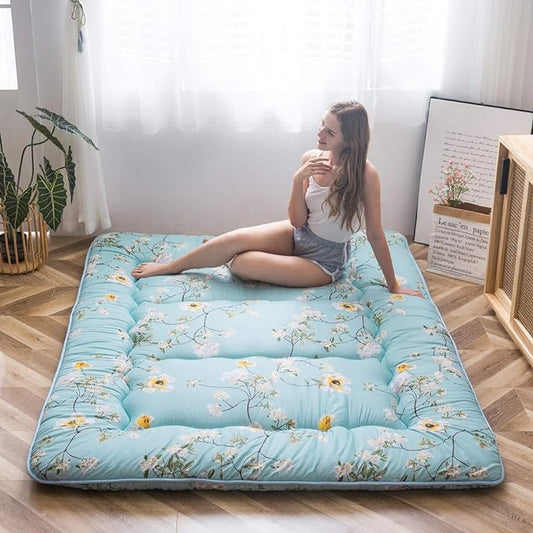 MAXYOYO Rustic Floral Korean Floor Mattress, Foldable Mat Roll Up Camping by MAXYOYO
