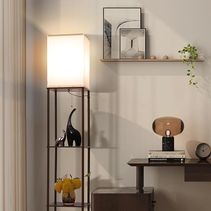 Gupuzm Floor Lamp with Shelves, with Modern Square Standing Lamp with Smart APP - Image 5