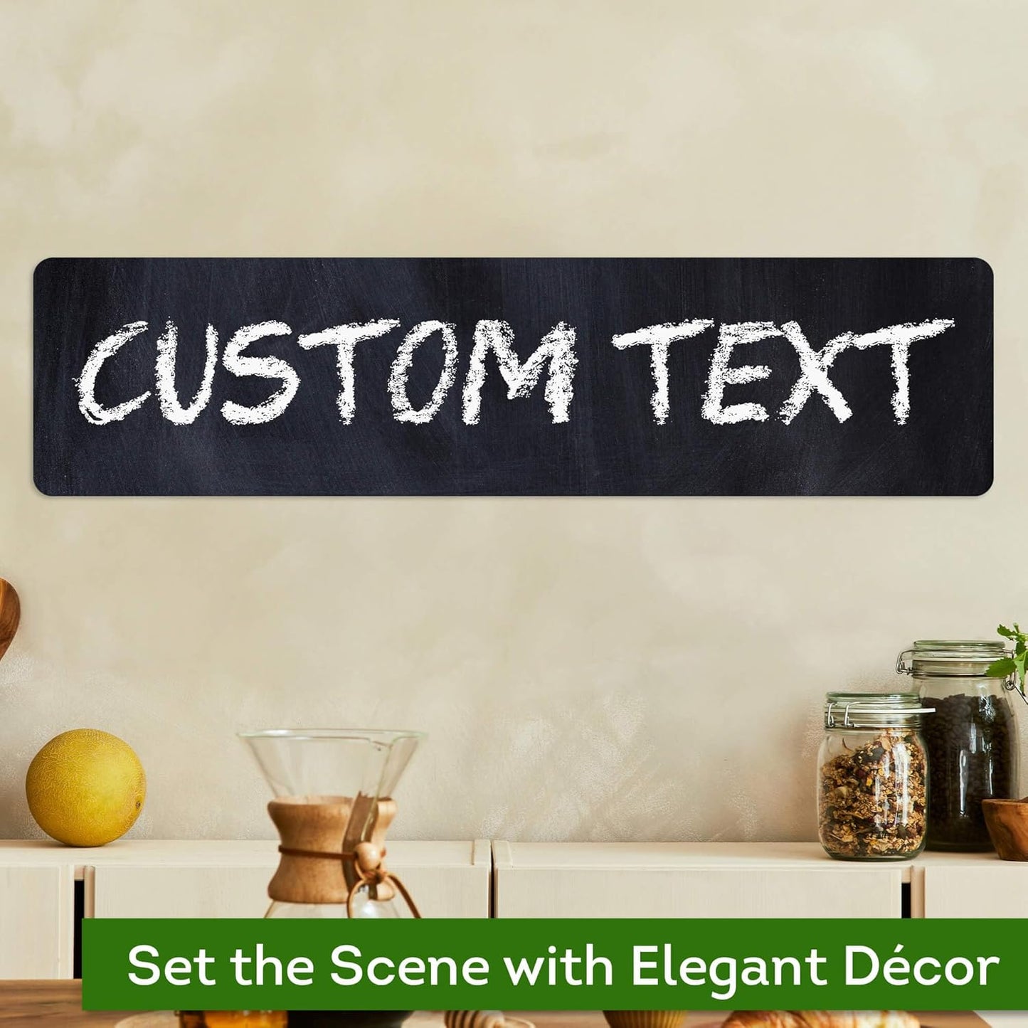 Custom Sign, Custom Street Sign, 11 Font Colors, 13 Font Styles, 4 Hole Options, 22 Sizes, 6x24 Inches, Rust Free DiBound, Fade Resistant, Made in USA by My Sign Center (Chalkboard Black)