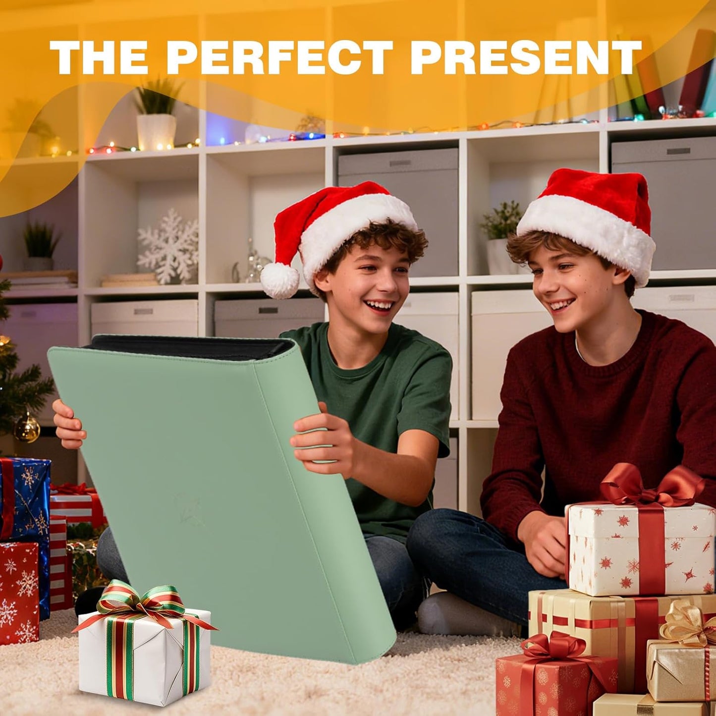 20-Pocket Card Binder, Trading Card Binder Holds 2000 Cards, Premium Zippered Trading Card Album Compatible with TCG, Game & Sports Cards (Soft Green)