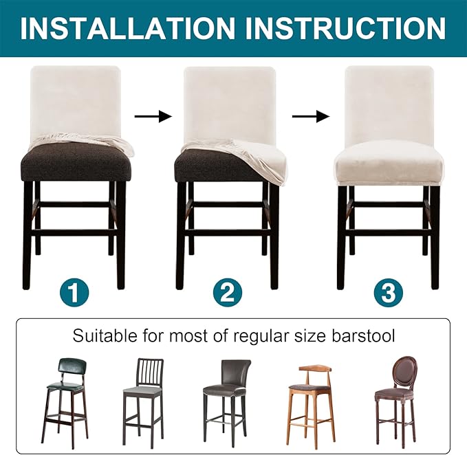 Turquoize Bar Stool Covers 2 Pack Bar Stool Covers - Image 5