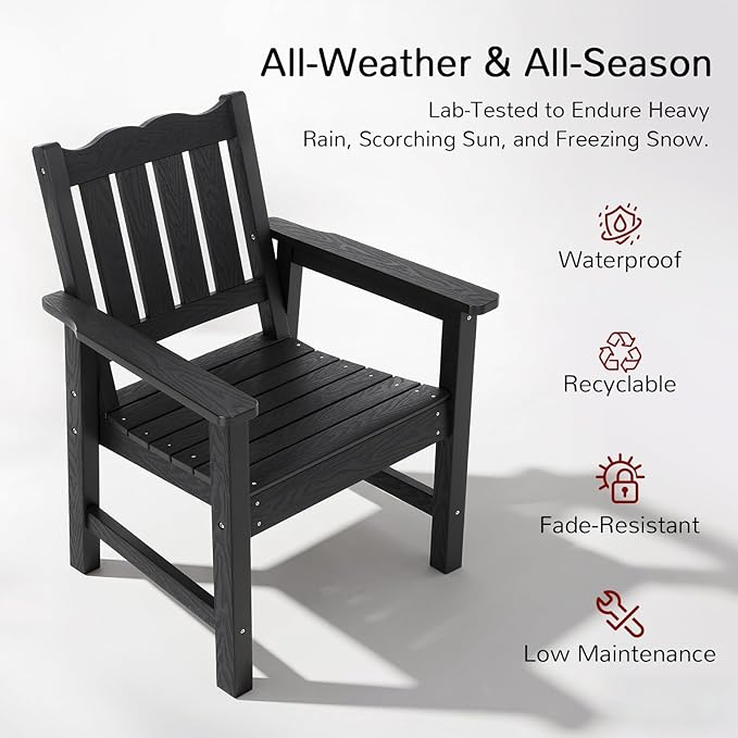 Stoog All-Weather Patio Chairs Set of 2, Outdoor Dining Chairs - Image 4