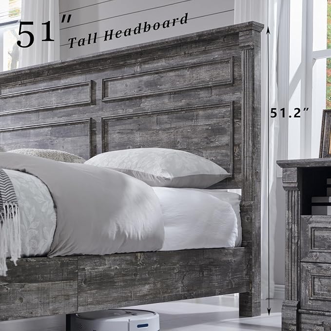 Aitjunz Farmhouse King Size Bed Frame - Image 4