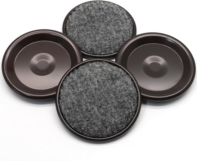 12Pcs Round Metal Felt Furniture Caster Cups, 1-5/8Inch Carpet-Bottom Furniture - Image 2