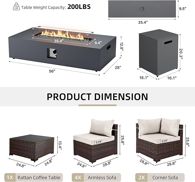 UPHA 9 Pieces Patio Furniture Sets, Wicker Outdoor Sectional Sofa Couch - Image 2