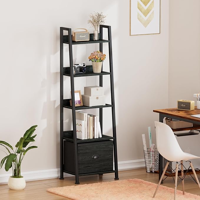 Furologee Ladder Shelf, Ladder Bookshelf - Image 6