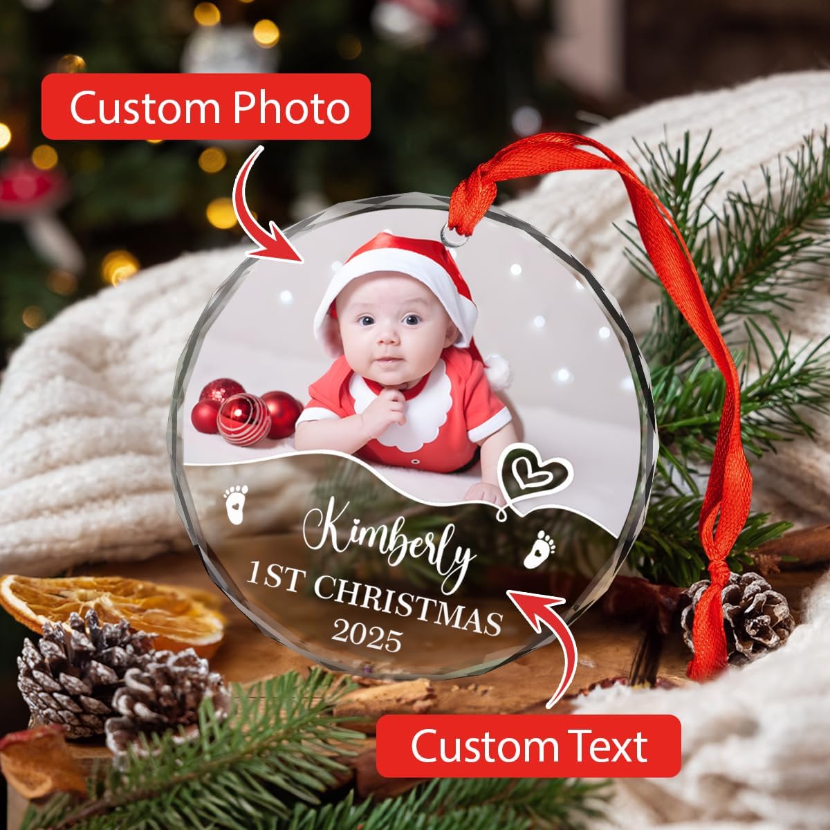 Personalized Christmas Ornaments with Names, Couple Glass Ornament, Custom Wedding Gifts for Couples 2025, Wedding Gift Ideas for Newly Wed Couple, Bride, Bridal Shower, Future Mr & Mrs (F4)
