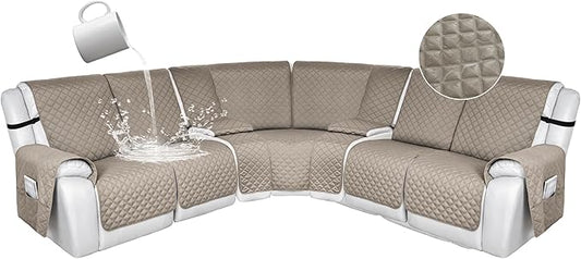 HDCAXKJ 100% Waterproof Reclining Sectional Couch Covers L Shape Recliner Sofa by HDCAXKJ
