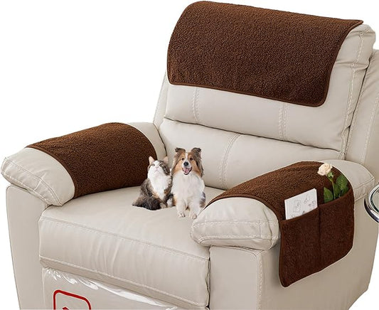 Armrest Covers - Arm Chair Covers Set of 3 Recliner Chair Covers, by Obliqwin