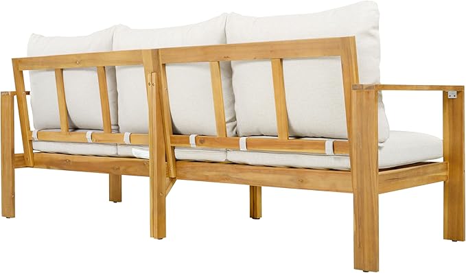 Christopher Knight Home Kayahs 5 Pieces Acacia Wood Furniture Set, Patio - Image 11