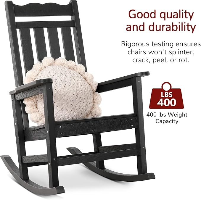 Stoog All-Weather Outdoor Rocking Chairs Set of 2, Oversized Rocking Chairs - Image 4
