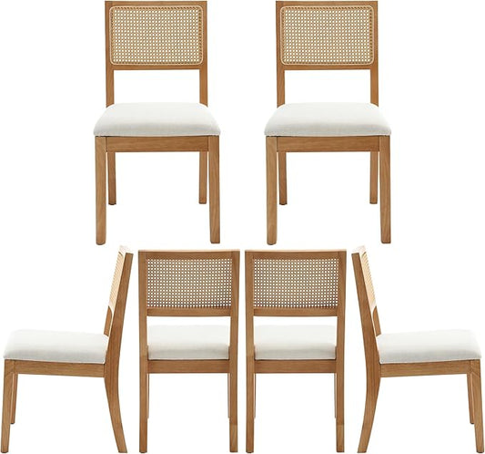 Westice Rattan Dining Chairs Set of 6, Farmhouse Natural Dining Room Chairs by ChairsforHomeLivingRoom