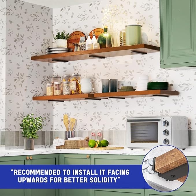 Goovilla Shelf Bracket, Heavy Duty Floating Shelf Brackets 8 inch Long - Image 2
