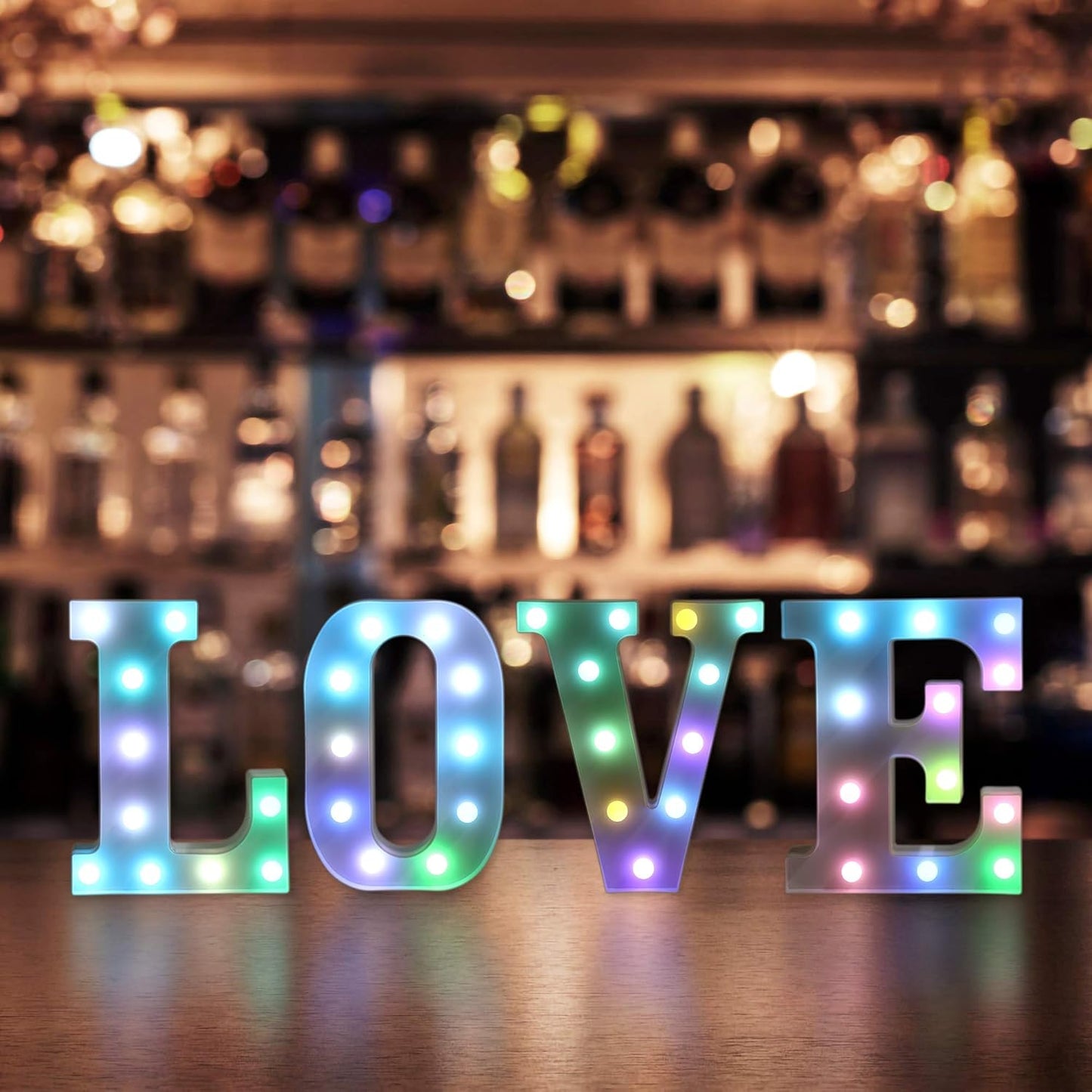 Foaky Colorful LED Letter Lights with Remote,Marquee Light Up Letters Sign for Night Light Wedding/Birthday Party Battery Powered Christmas Lamp Home Bar Decoration(Z)