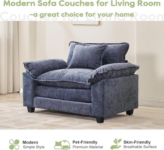 Oprisen Modular Sectional Sofa, Comfy Cloud Couch Sectional Sofa, Chenille Sofa - Image 7