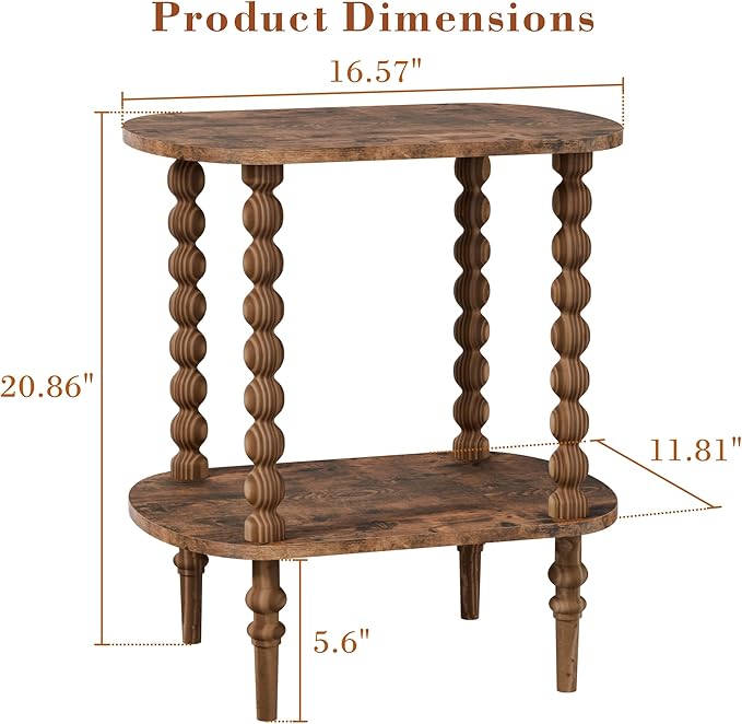 2-Tier Side Table, Small End Table - Image 3