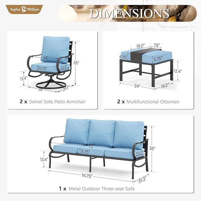 Sophia & William Patio Furniture Sets - Image 7