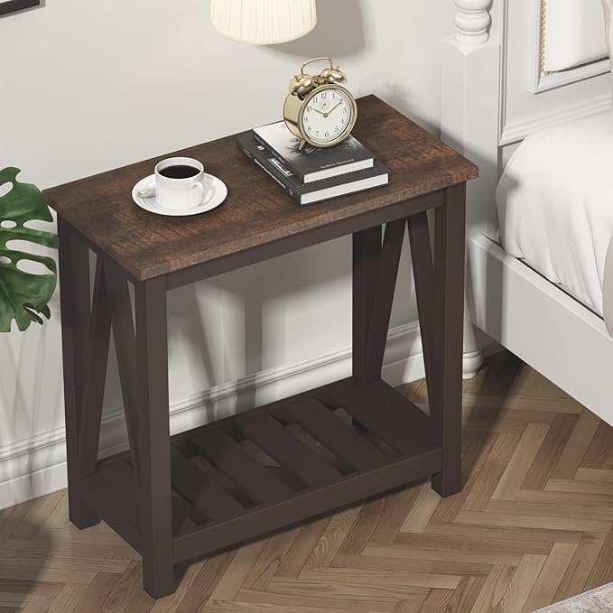 ChooChoo Farmhouse End Table, Rustic Vintage Narrow End Side Table - Image 6
