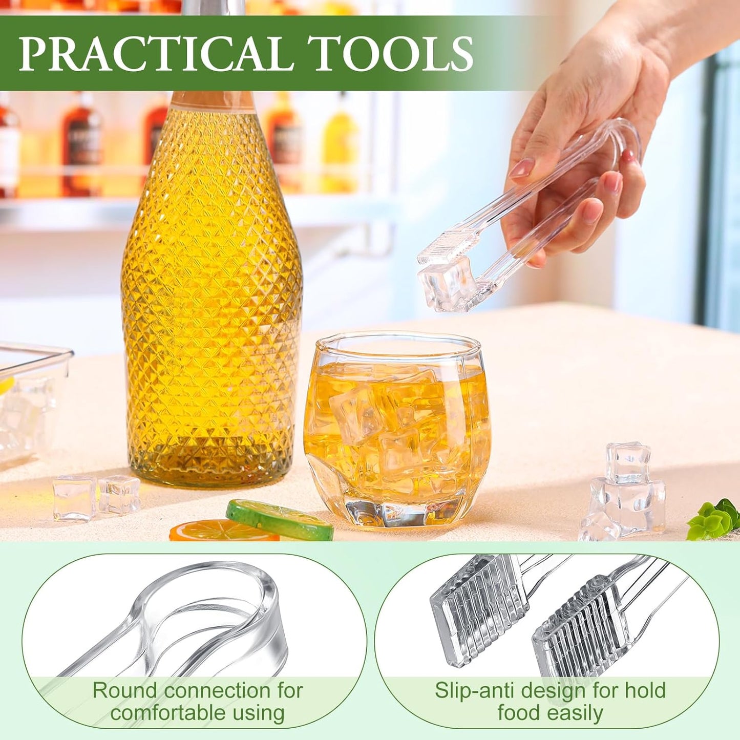 Roshtia 18 Pcs Plastic Serving Tongs Mini Kitchen Tongs Utility and Plastic Kitchen Scoops Clear Ice Scoop Mini Clear Buffet Scoop for Candy Dessert Buffet Ice Snack Coffee Tea