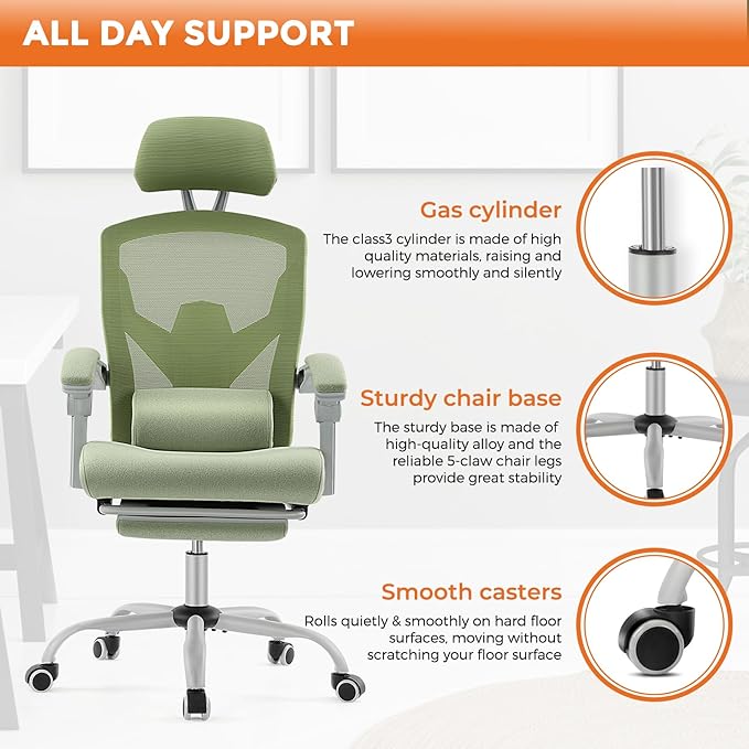 Sweetcrispy Office Computer Desk Chair Set of 2, Ergonomic High-Back Mesh - Image 8