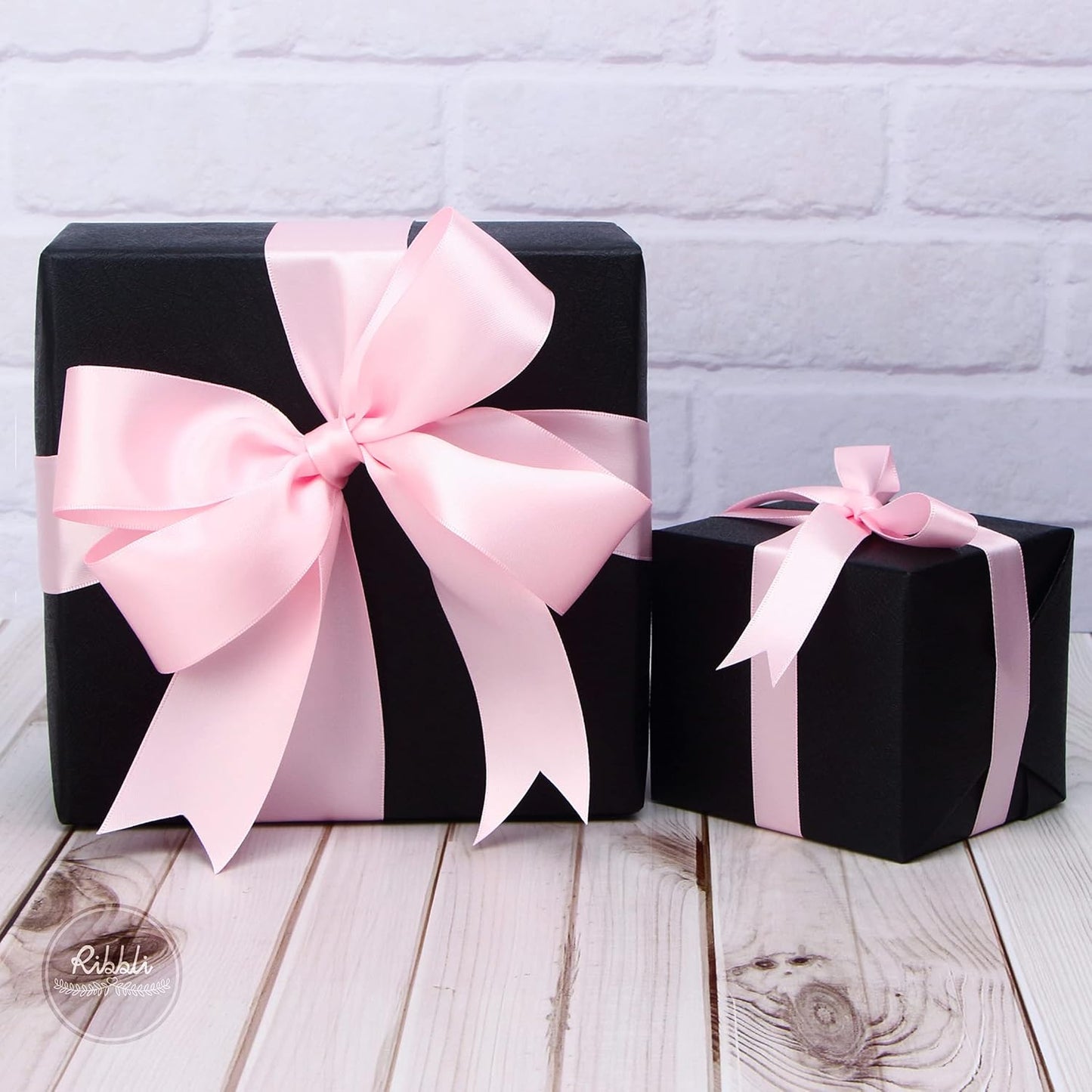 Ribbli Light Pink Double Faced Satin Ribbon,1-1/2” x Continuous 25 Yards,Use for Bows Bouquet,Gift Wrapping,Baby Shower,Floral Arrangement