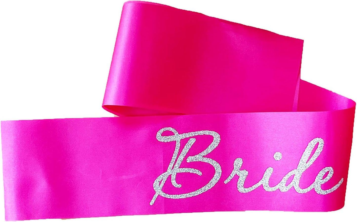 Hot Pink Bride to Be Sash for Bridal Shower Bachelorette Party Wedding Hen Party Decorations Engagement Gifts Favors Miss to Mrs Sash with Glitter Letter Silver