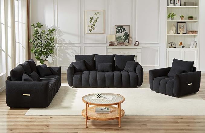 Antetek 35" Modern Accent Single Sofa Chair, Comfy Deep Seat Teddy Living Room - Image 6