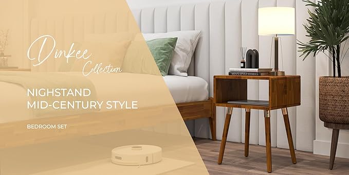 Bme Dinkee Solid Wood Nightstand, Fully Assembled, Without Drawer - Image 7