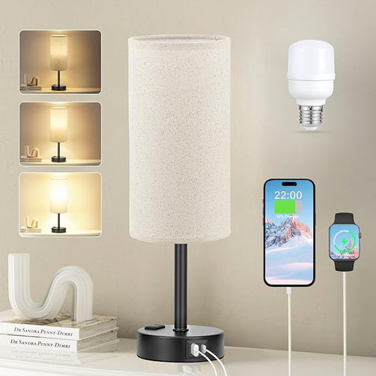 Fenmzee Beige Touch Table Lamp for Bedroom by Fenmzeelighting