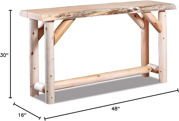 Log Sofa Table Live Edge Wood Pine and Cedar — Natural Furniture — Sofa Tables - Image 2