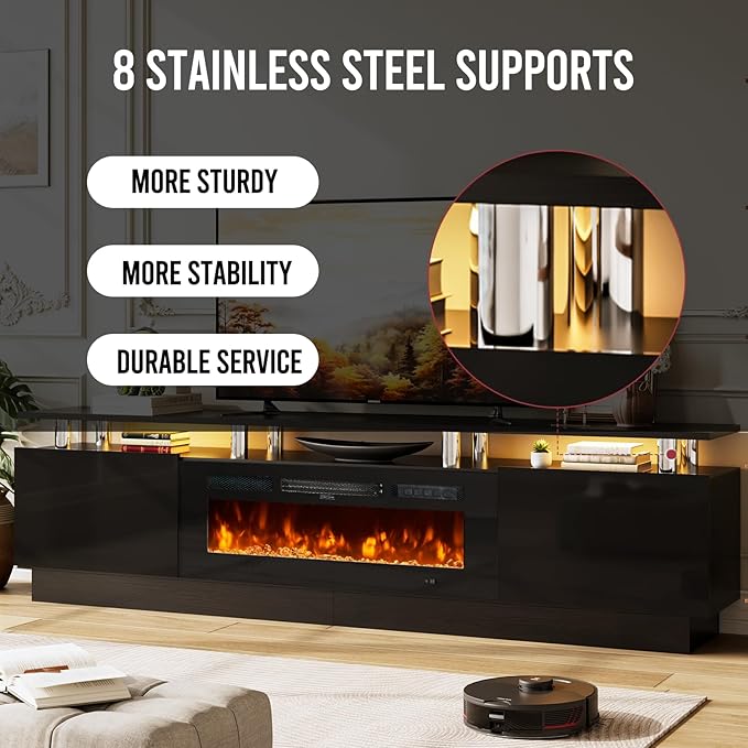 90" TV Stand for Living Room, Large Entertainment Center & Media Console - Image 5
