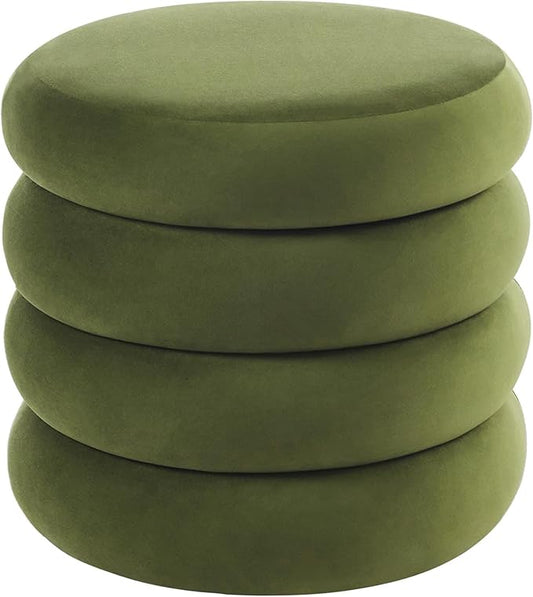 Flouki 19.5" Storage Ottoman Round, Vanity Stools by Flouki