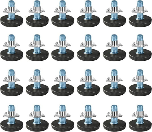 24 PCS M6 Thread Adjustable Furniture Levelers Screw in Threaded, Steel Screw by WAFJAMF