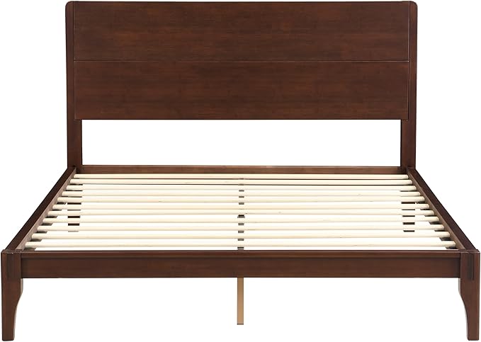 Merax Queen Size Bamboo Platform Bed, Mid-Century Modern Bed Frame - Image 6